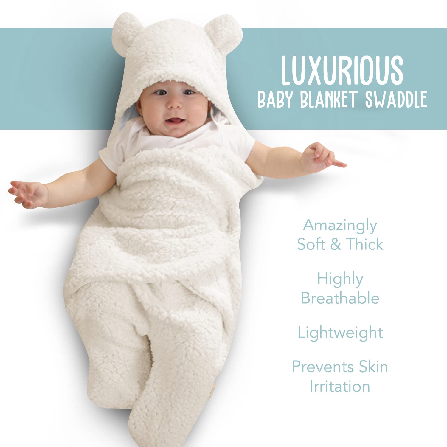 Baby White Swaddle Blanket