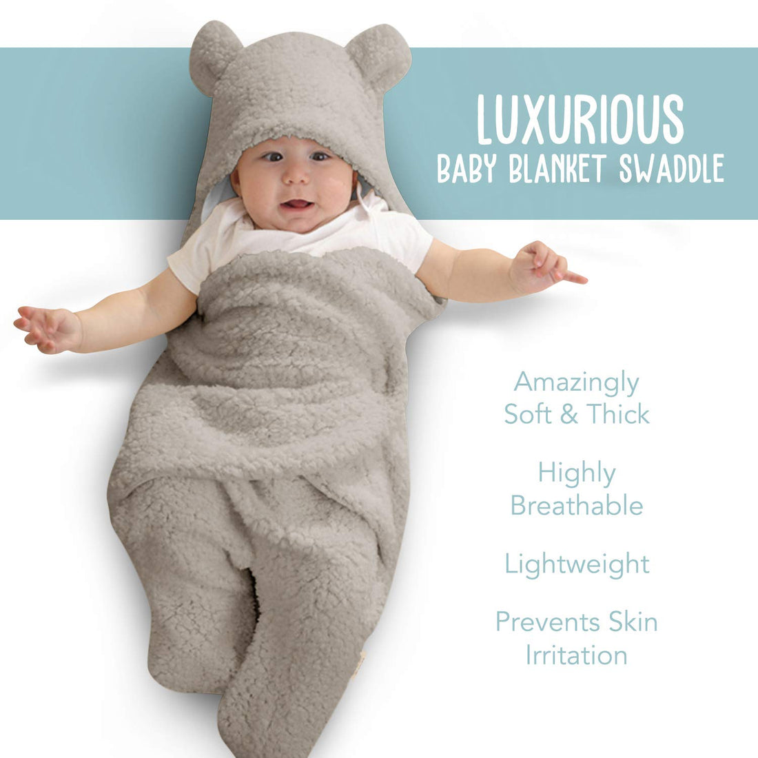 Baby Grey Swaddle Blanket