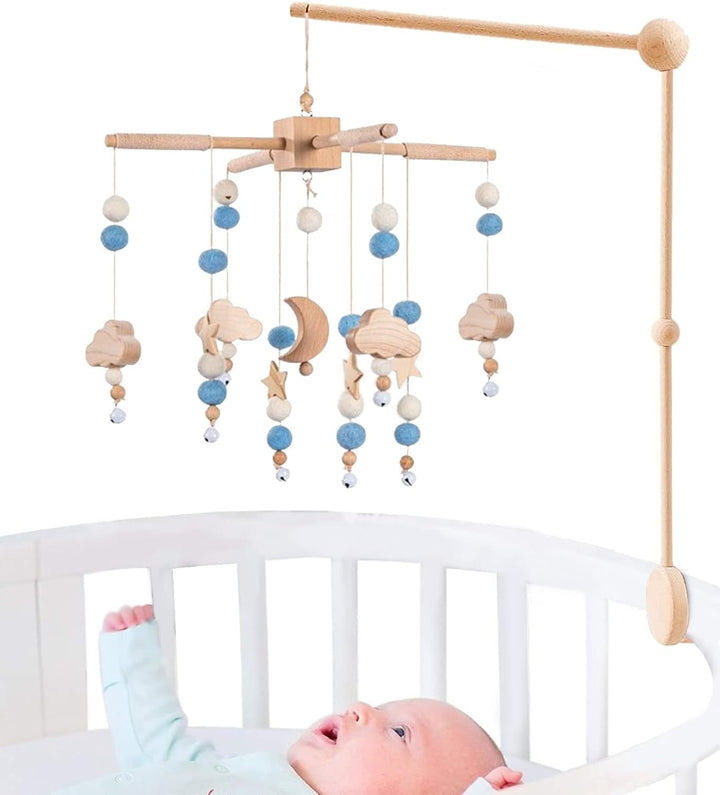 Starry Night Baby Mobile Toy and Mobile Arm Holder 2 in 1 Set for Crib